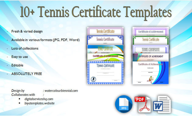 Badminton Achievement Certificate Templates 7 Greatest Throughout Tennis Tournament Certificate Templates