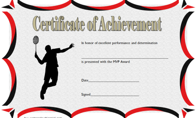 Badminton Achievement Certificates 7 Free Download For Drama Certificate Template Free 10 Fresh Concepts