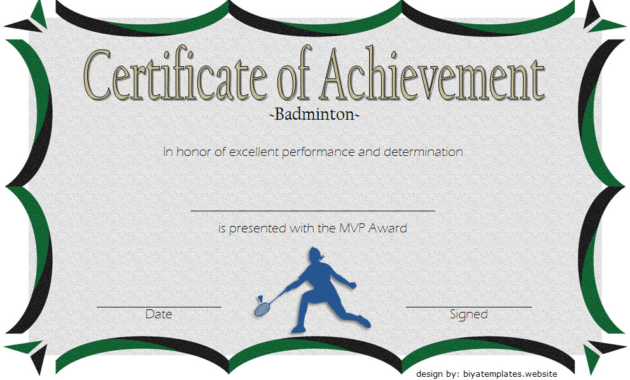 Badminton Achievement Certificates 7 Free Download Within Drama Certificate Template Free 10 Fresh Concepts