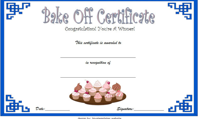 Bake Off Certificate Template 7 Best Ideas Within Awesome Blessing Certificate Template Free 7 New Concepts