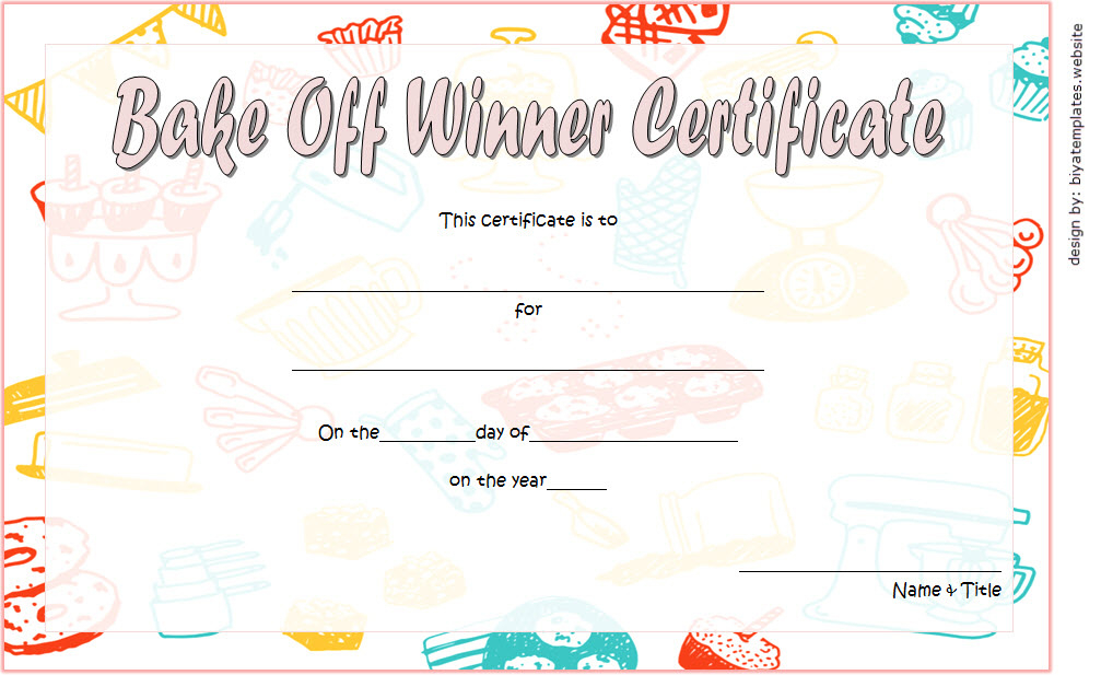Bake Off Certificate Template 7 Best Ideas Within Best Great Job Certificate Template Free 9 Design Awards
