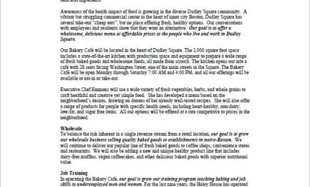 Bakery Business Plan Template 18 Sample Word Google Regarding Cake Business Plan Template
