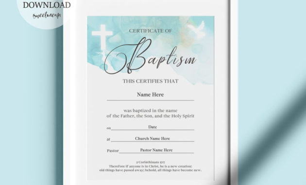 Baptism Certificate Download 85X11 Baptism Certificate Regarding Baptism Certificate Template Download