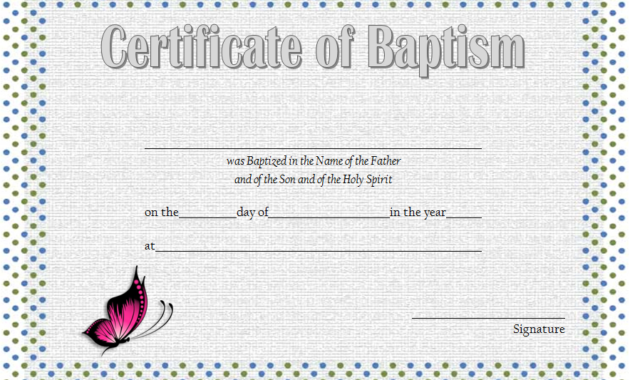 Baptism Certificate Template Word 9 New Designs Free With Regard To Quality Crossing The Line Certificate Template