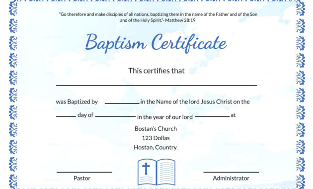 Baptism Certificate Template Word Heartwork Regarding Throughout Baptism Certificate Template Word