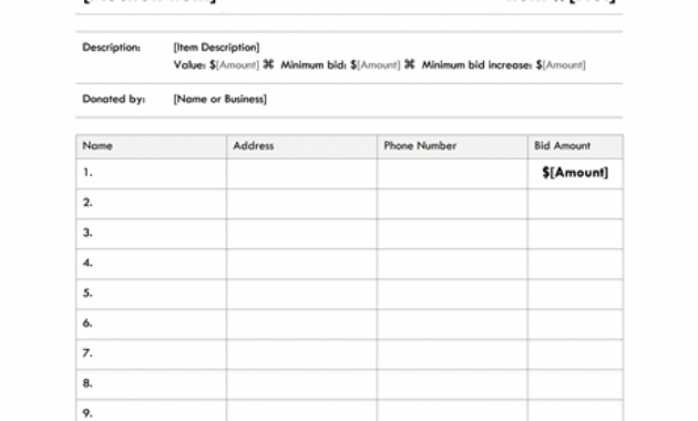 Basic Tickets 10 Per Page Office Templates Within Silent Auction Certificate Template 10 Designs 2019