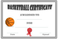 Basketball Award Certificates With Quality Basketball Certificate Template