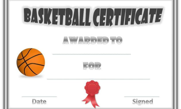 Basketball Award Certificates With Quality Basketball Certificate Template