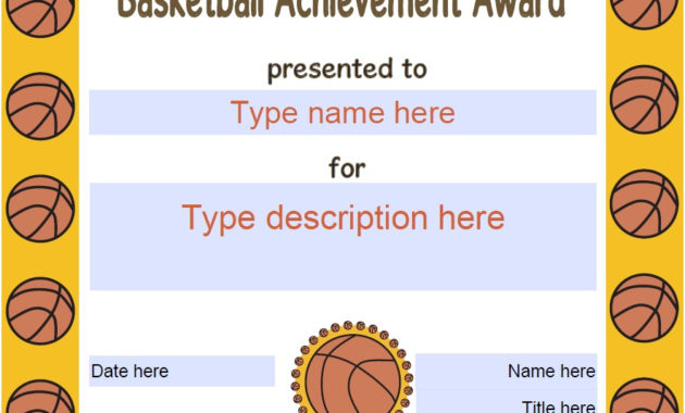 Basketball Certificate Of Achievement For Amazing Basketball Achievement Certificate Templates