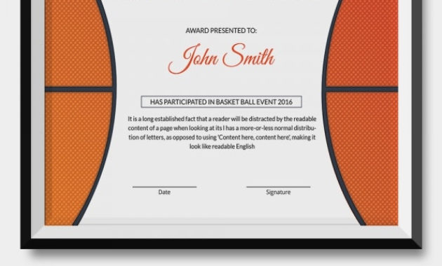 Basketball Certificate Template 12 Free Word Pdf Psd For Awesome Download 7 Basketball Participation Certificate Editable Templates