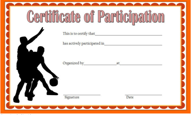 Basketball Participation Certificate Template 10 In Best Basketball Mvp Certificate Template