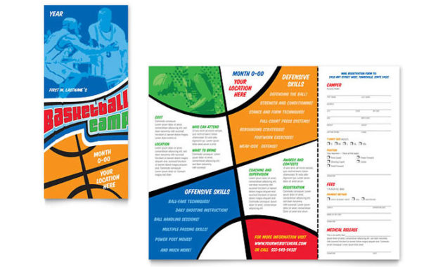 Basketball Sports Camp Brochure Template Design With Basketball Camp Certificate Template