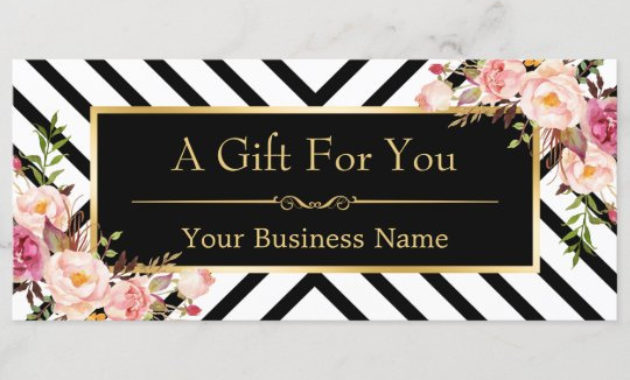 Beauty Salon Gift Certificate Gold Floral Stripes Zazzle Intended For Salon Gift Certificate