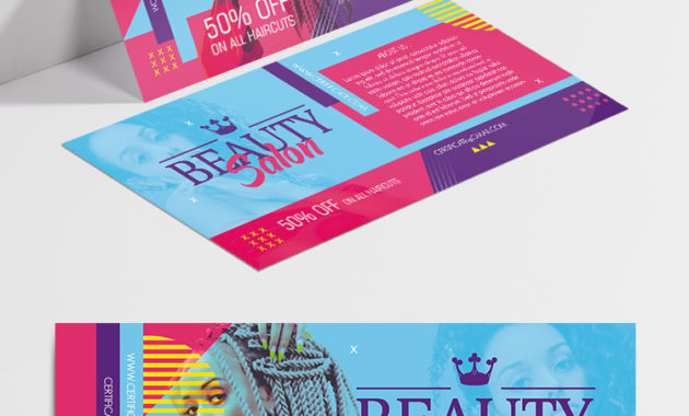 Beauty Salon Premium Gift Certificate Template In Psd For Salon Gift Certificate Template