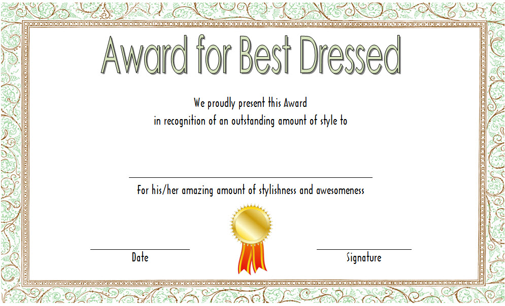 Best Costume Certificate Printable Free 2 Op Templates With Regard To Awesome Certificate For Best Dad 9 Best Template Choices