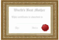 Best Mom Award Customize Online Print At Home Inside Quality Mothers Day Gift Certificate Template