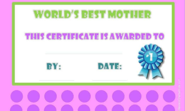 Best Mom Award Customize Online Print At Home Throughout Mothers Day Gift Certificate Template