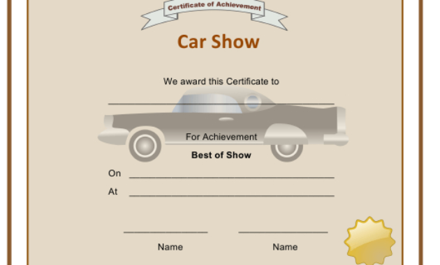 Best Of Car Show Award Certificate Template Download Regarding Best Dressed Certificate Templates