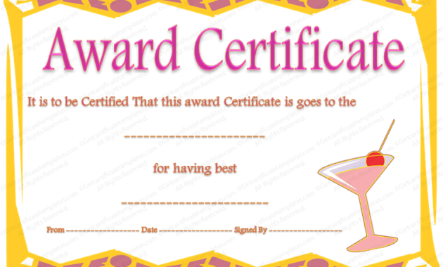 Best Party Award Certificate Template Throughout Amazing Best Dressed Certificate