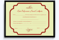 Best Performance Award Certificate 10 Word Layouts Within Best Performance Certificate Template
