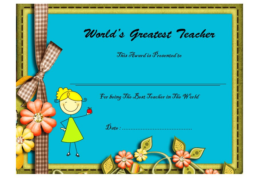 Best Teacher Certificate Templates Free 10 Fresh Ideas Inside Classroom Certificates Templates