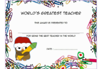 Best Teacher Certificate Top 7 Template Ideas Intended For Quality Best Teacher Certificate Templates Free