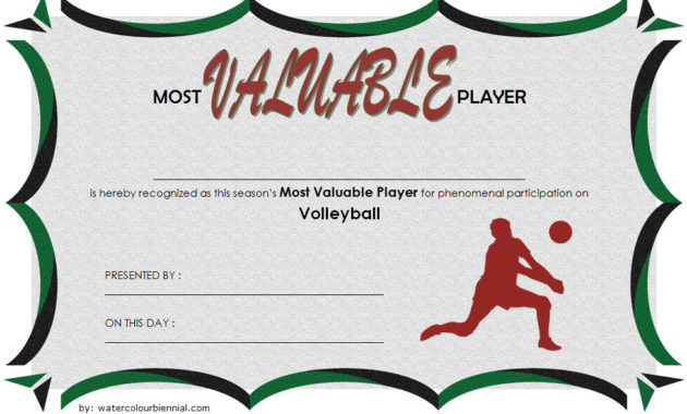 Best Templates Volleyball Award Certificate Templates Pdf Regarding Printable Volleyball Certificate Template Free