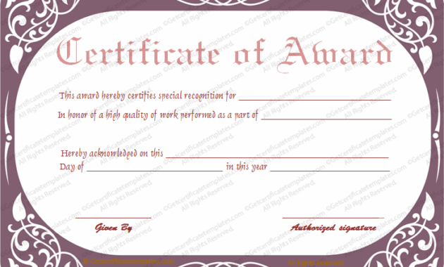 Best Work Performance Award Certificate Template Pertaining To Awesome Cooking Contest Winner Certificate Templates