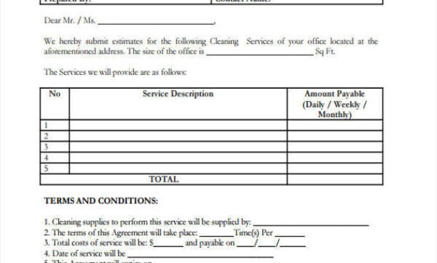 Bid Proposal Template For Cleaning Services Hq Template Throughout Janitorial Proposal Template
