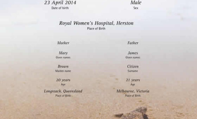 Birth Certificate Qld Certificates Templates Free Intended For Commemorative Certificate Template