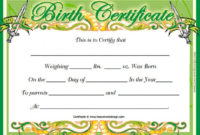 Birth Certificate Template 38 Word Pdf Psd Ai Inside Editable Birth Certificate Template