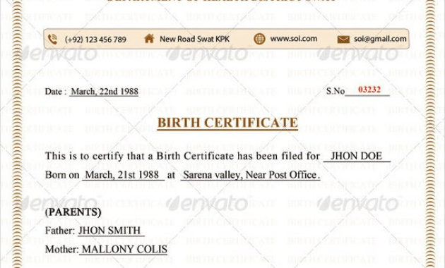 Birth Certificate Template 44 Free Word Pdf Psd With Birth Certificate Template For Microsoft Word