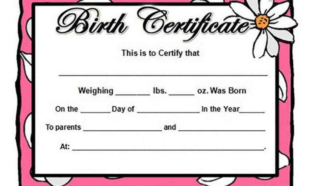 Birth Certificate Template And To Make It Awesome To Read With Regard To Free Rabbit Birth Certificate Template Free 2019 Designs