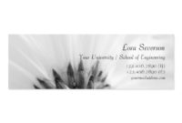 Black And White Gerber Daisy Graduate Business Card Templates Within Graduate Student Business Cards Template