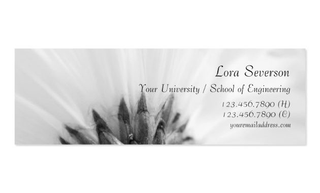 Black And White Gerber Daisy Graduate Business Card Templates Within Graduate Student Business Cards Template