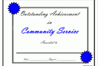 Blank Certificates In Community Service Certificate Template Free Ideas
