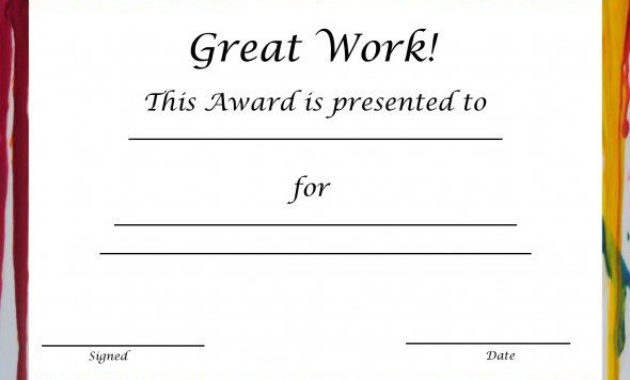 Blank Certificates In Free Printable Blank Award Certificate Templates