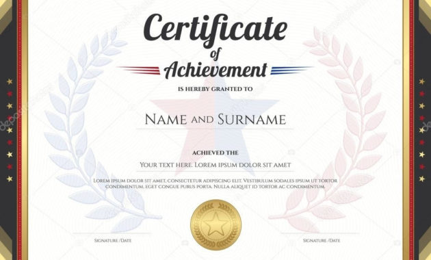 Blank Certificates Throughout Amazing Certificate Of Achievement Template Word