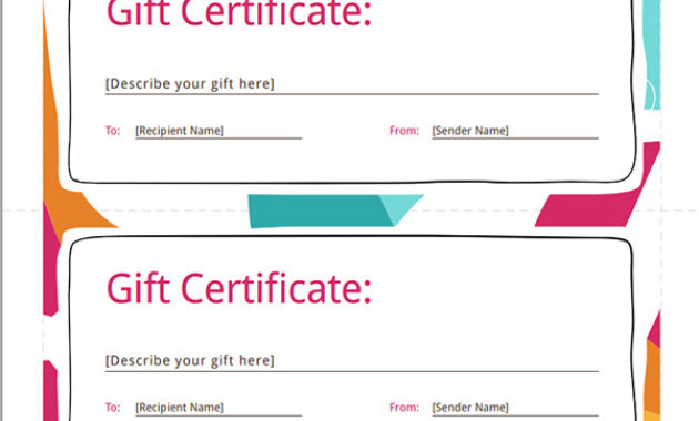 Blank Gift Certificate Template For Word Availabel Within Awesome Printable Gift Certificates Templates Free