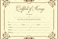 Blooming Flowers Marriage Certificate Template For Word With Regard To Best Blank Marriage Certificate Template