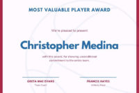 Blue And Red Basketball Sport Certificate Templatescanva In Best Mvp Certificate Template
