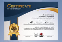 Blue And White Elegant Certificate Of Achievement Template For Quality Netball Achievement Certificate Editable Templates