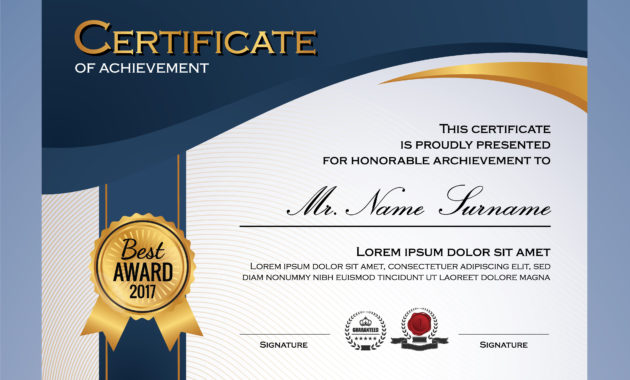 Blue And White Elegant Certificate Of Achievement Template For Quality Netball Achievement Certificate Editable Templates