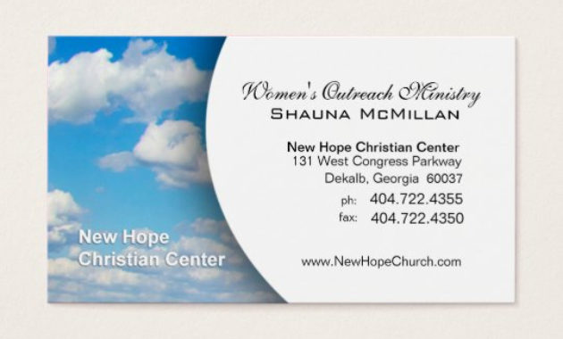 Blue Sky Clouds Christian Minister/Pastor Business Card With Christian Business Cards Templates Free
