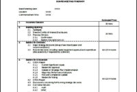 Board Meeting Agenda Itinerary Template Sample Templates Intended For Supervisor Meeting Agenda Template