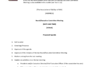 Board Meeting Agenda Template 7 Free Templates In Pdf With Regard To Free Corporate Board Of Directors Meeting Agenda Template