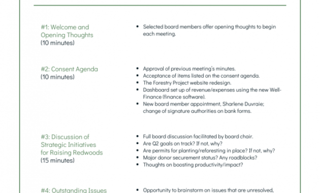 Board Meeting Agenda Template Non Profit With Regard To Board Agenda Template Non Profit