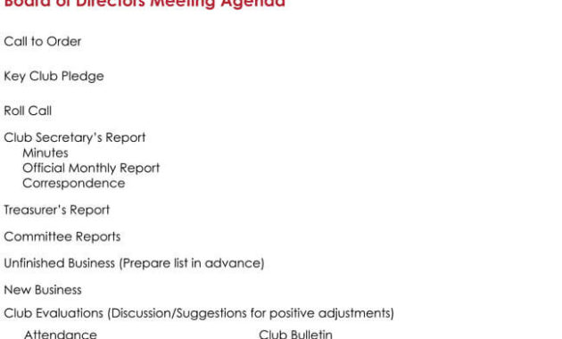 Board Meeting Agenda Templates Guidelines And Helpful Tips Throughout Best Sample Board Meeting Agenda Template