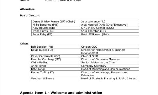 Board Of Directors Meeting Agenda Template 8 Free Word Regarding Awesome Consent Agenda Template