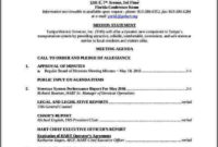 Board Of Directors Meeting Agenda Template Sample With Free Board Of Directors Meeting Agenda Template